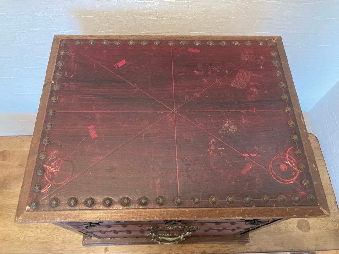 アンティーク チェスト レトロ　箪笥　タンス　本革　ヴィンテージ