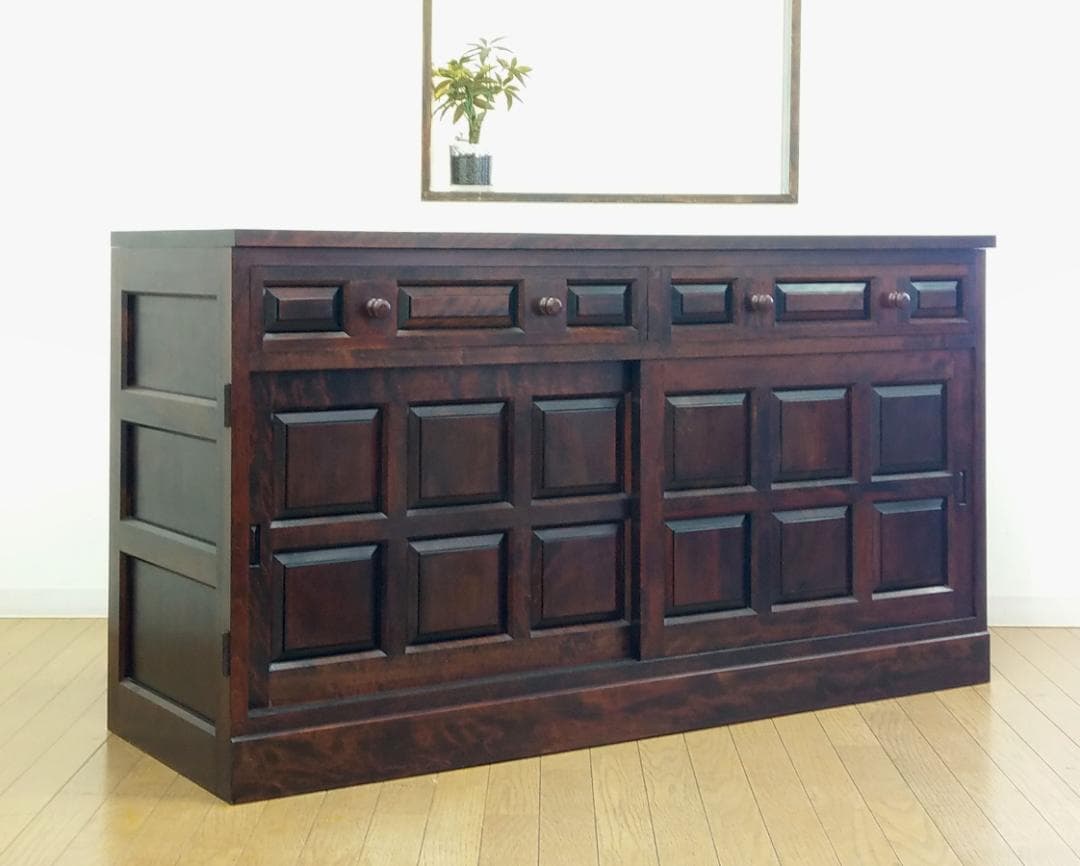 美品 松本民芸家具 キャビネット サイドボード 収納棚 右のみ 幅146cm