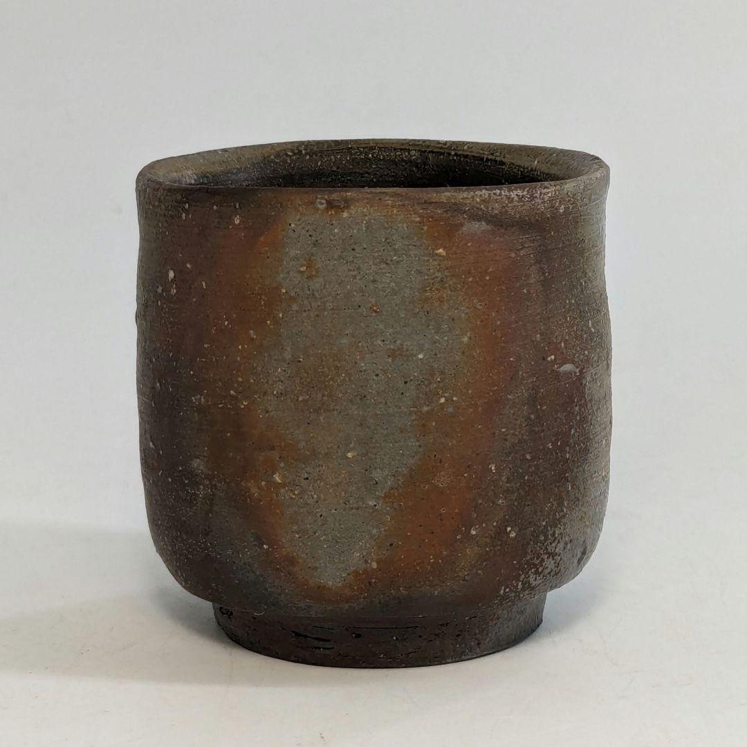 岡山県重要無形文化財 四代目松田華山 備前焼 桟切酒呑 共箱共布栞 酒器 酒杯