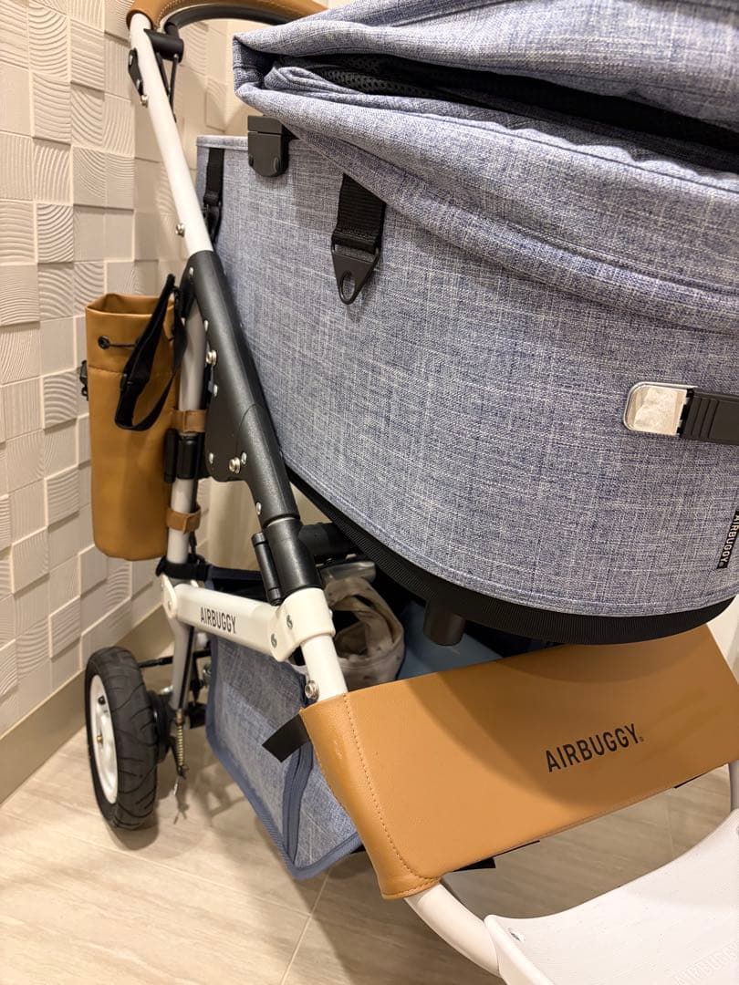AIRBUGGY ペットカート メランジデニム　顎乗せクッション付き