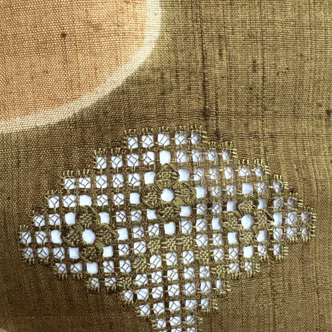 生紬 汕頭刺繍 名古屋帯 未使用 ご購入者❣️