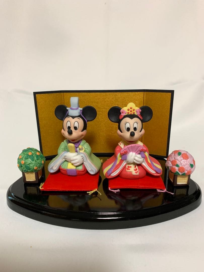 ディズニー　ミッキー&ミニー　陶磁器ミニ雛人形　ひな祭り　桃の節句