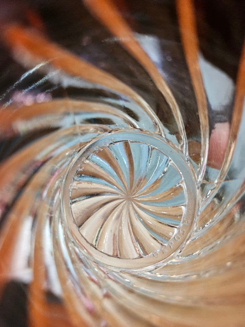 オールドバカラ BACCARAT バンブー ローズ グラス ボトル 花器 一輪挿