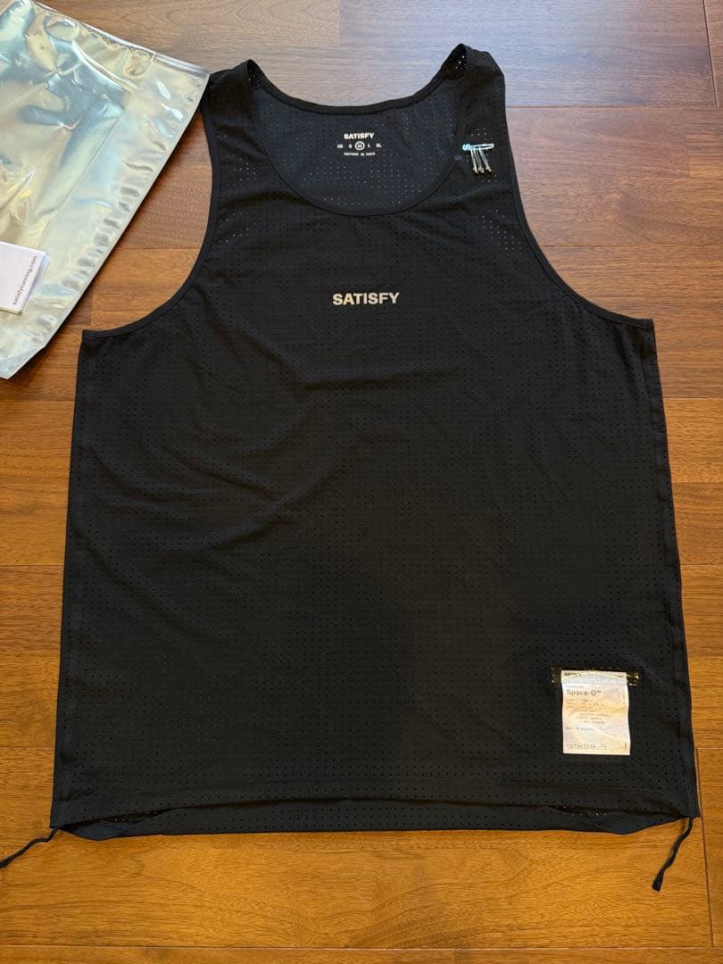 【サイズM】SATISFY メッシュタンクトップ ブラック