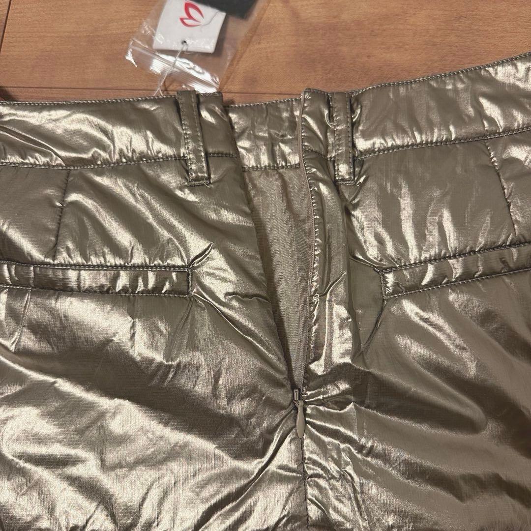 ファー付き　中綿スカート　保温　サイズ1 メタリックベージュ　新品　秋冬　真冬