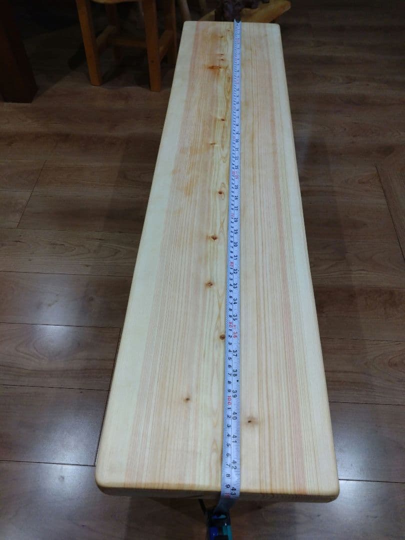 檜のベンチ51　値下げ❕耳付き、幅広で座りやすく、総檜造り、リビングや食卓に❕