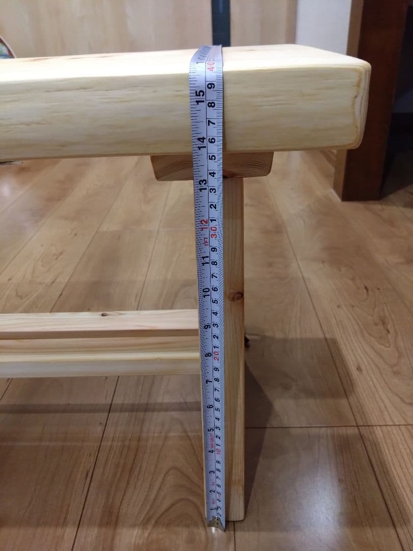 檜のベンチ51　値下げ❕耳付き、幅広で座りやすく、総檜造り、リビングや食卓に❕