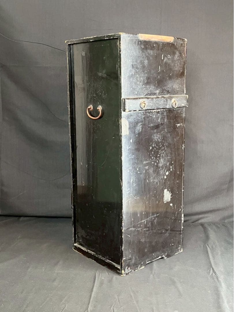 時代漆器 市松蒔絵 黒塗 内梨地 五段重箱 二枚蓋 合蓋三枚付 共箱 / 輪島塗