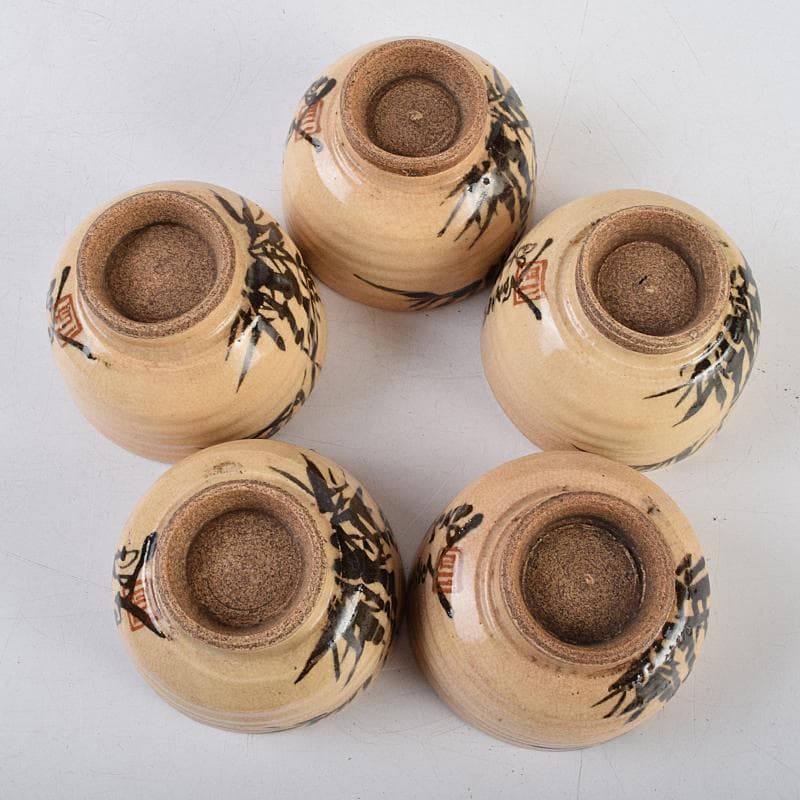 煎茶道具　田能村直入道人画　竹文　茶器揃　M　R9464