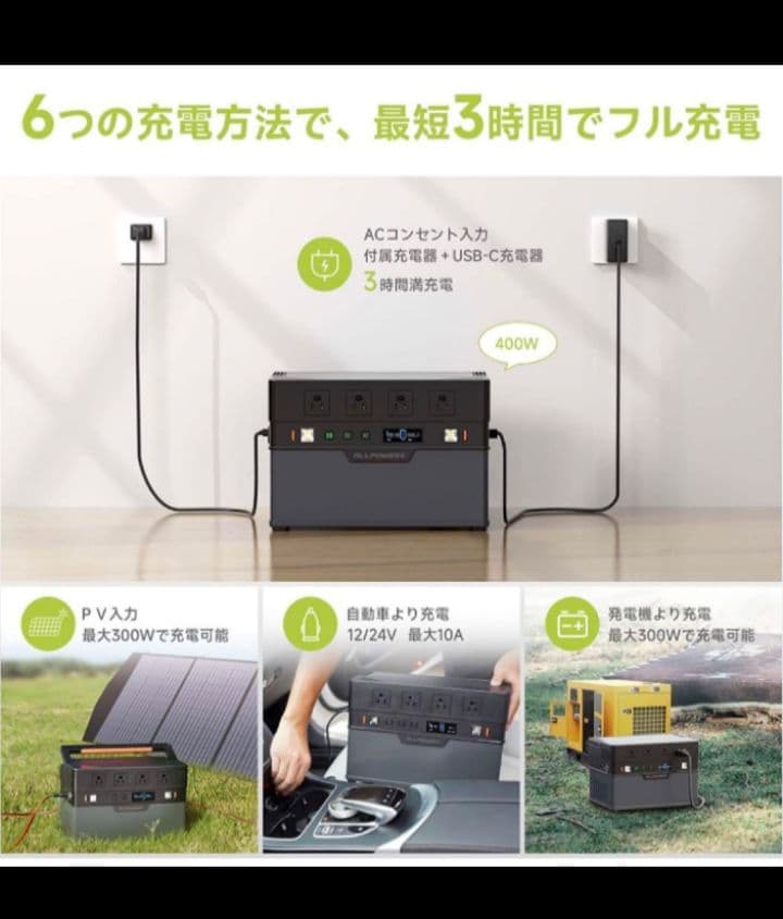 大特価】ALLPOWERS S1500ポータブル電源 1500W 充電