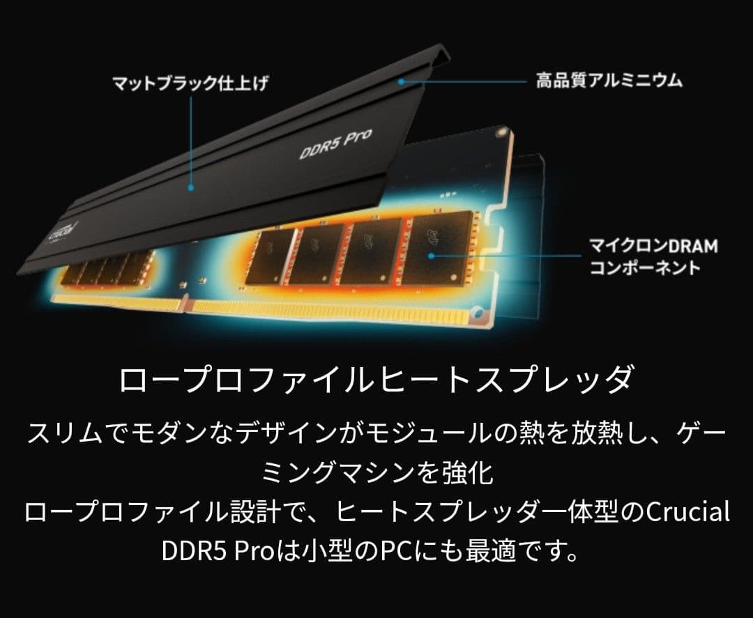 【24GB 2枚組】Crucial DDR5 PRO 48GB セット