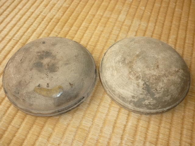 ■希少 美品 1600年頃（江戸初期）！古瀬戸（外観素焼き、内側黄瀬戸） 香合