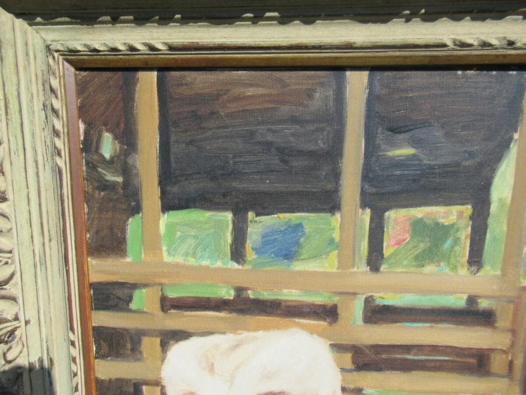 真作保証希少美品1950年代◆日展参与 奈良岡正夫「親仔(山羊)」大作油彩25号