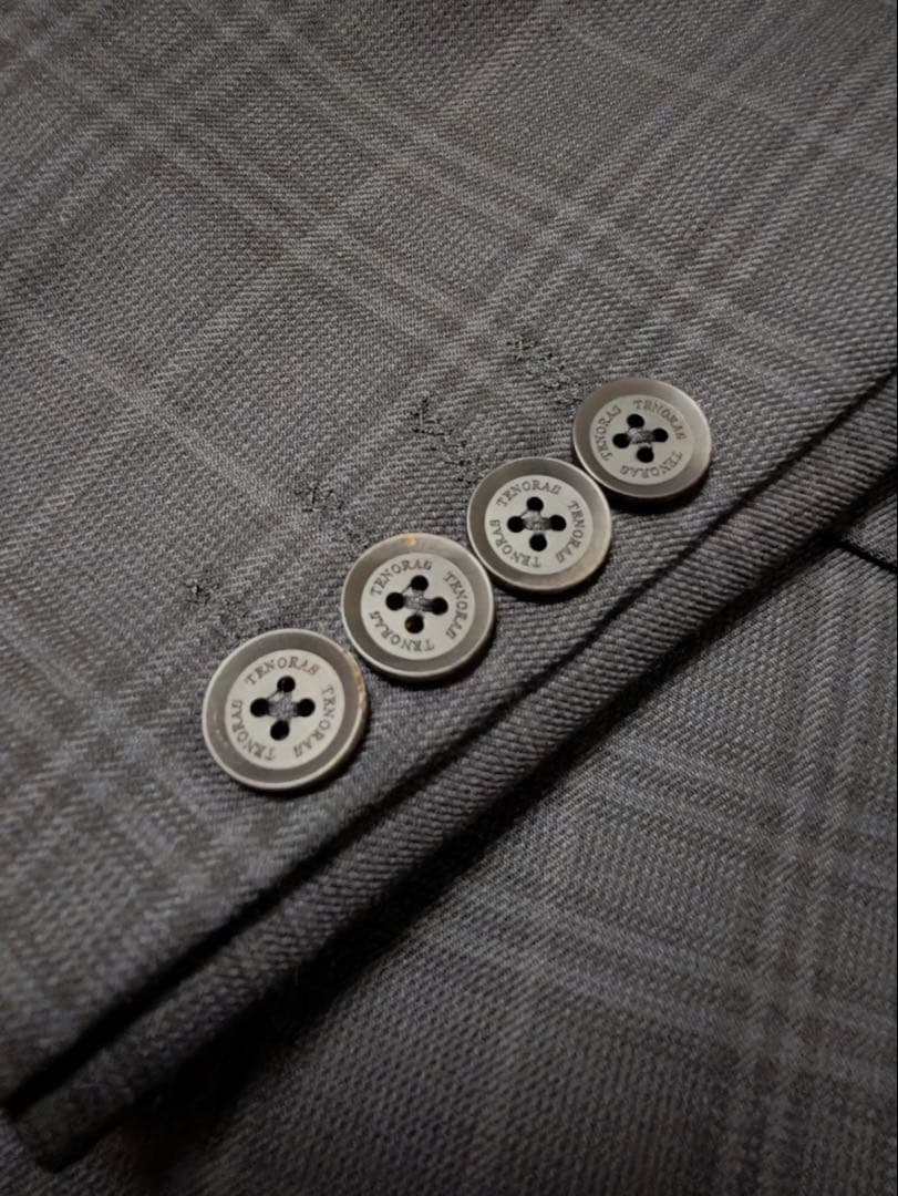 訳あり TENORAS ティノラス 黒 ダブル チェック 3ピース