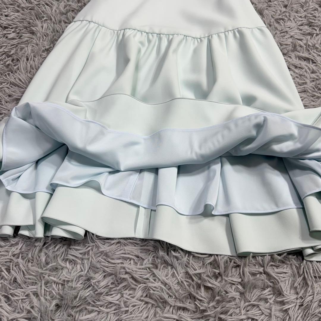 極美品✨’23年 フォクシー モーニングブリーズスカート ギャザーフレア ブルー