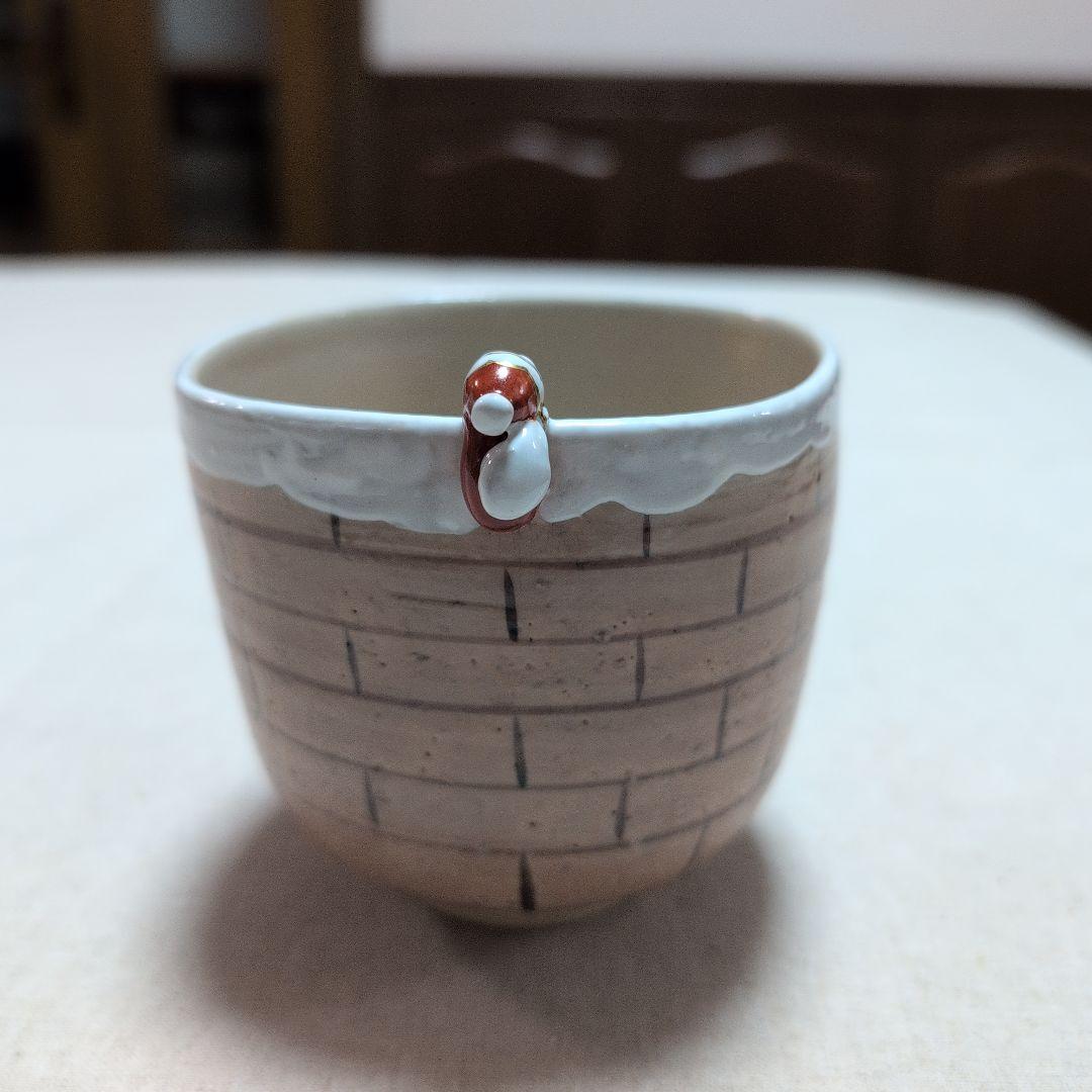 茶道具　抹茶茶碗　筒茶碗　煙突サンタ　クリスマス　東山深山　色絵　栞　化粧箱入