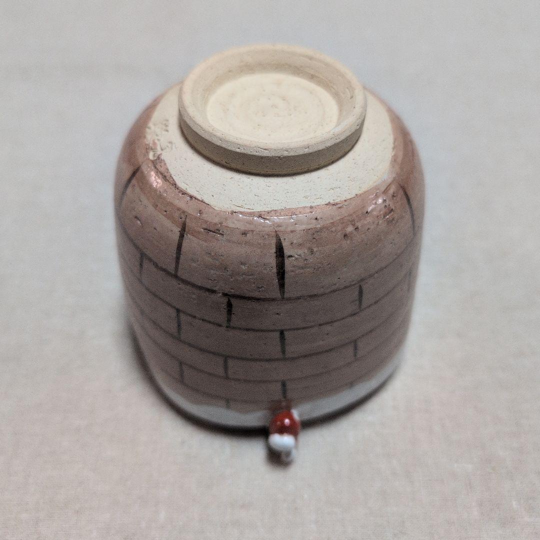茶道具　抹茶茶碗　筒茶碗　煙突サンタ　クリスマス　東山深山　色絵　栞　化粧箱入