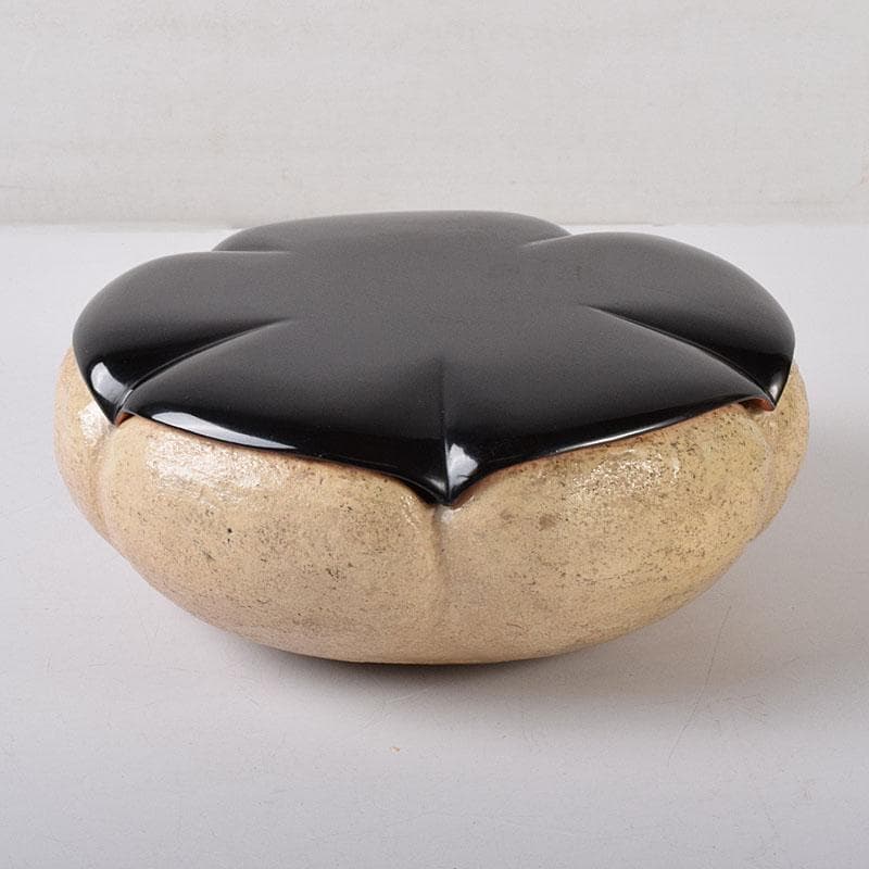 茶道具　楽焼　輪花鉢　菓子器　時代箱付　M　R7991