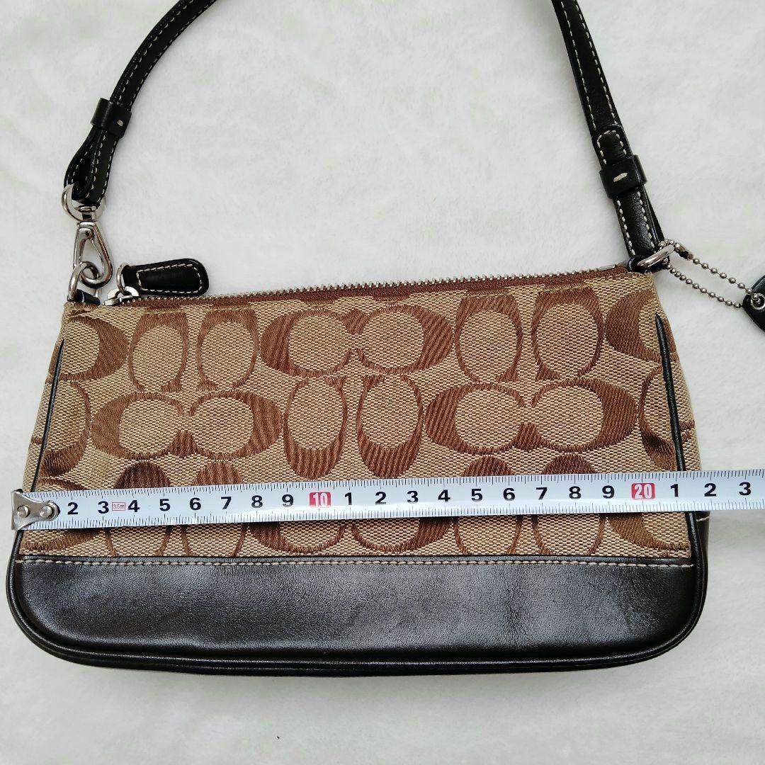 コーチ アクセサリーポーチ ハンドバッグ キャンバス レザー シグネチャー