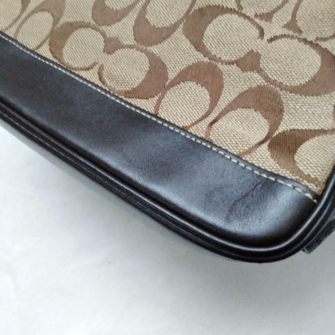 コーチ アクセサリーポーチ ハンドバッグ キャンバス レザー シグネチャー