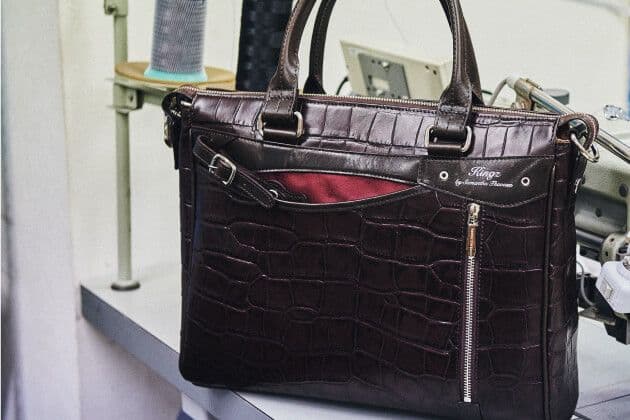 未使用！ KINGZ ブレイン小 (クロコ型押しVer.) 　ダークブラウン