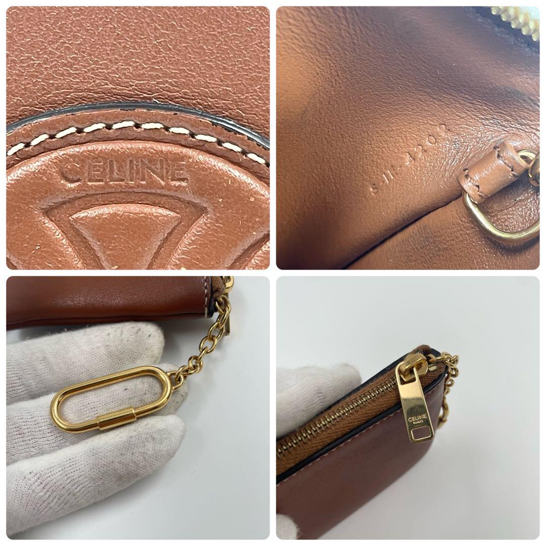 【✨美品】セリーヌ ケース キュイル トリオンフ キーリング付 ブラウン