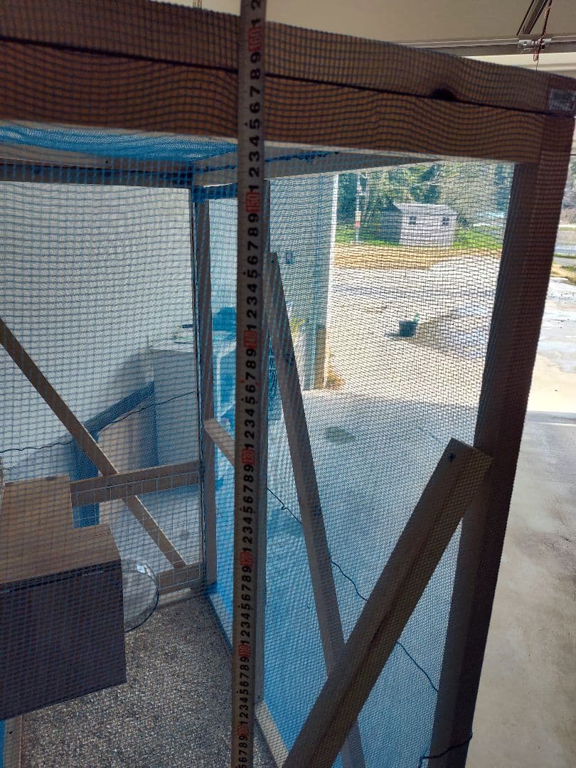 大型ケージ 木製フレーム 青メッシュ