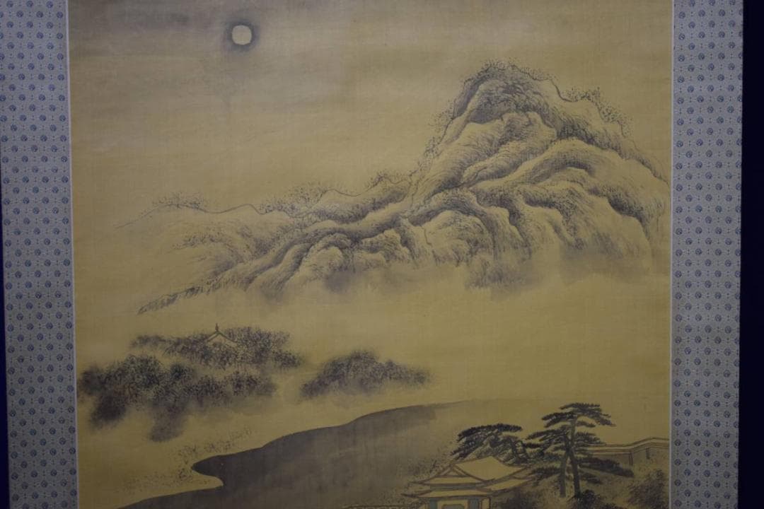 模写/文観/山水人物図/布袋屋掛軸HE-270