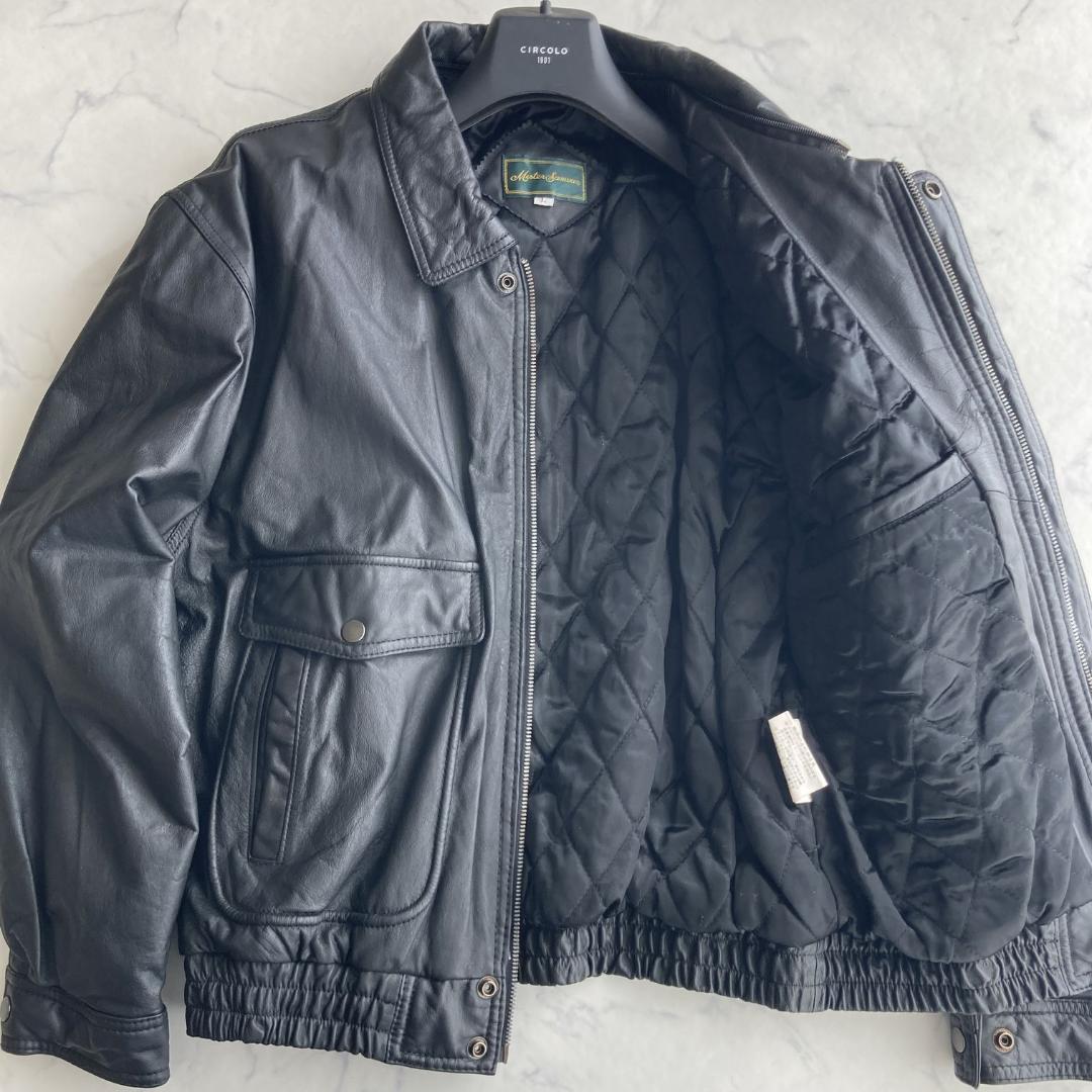 サイズＬ【タイプA-2】フライトレザージャケット 丈短レザーブルゾン ブラック