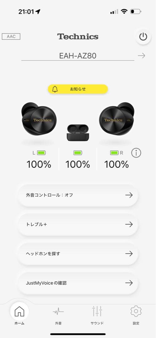 Technics EAH-AZ80 イヤーピースなし