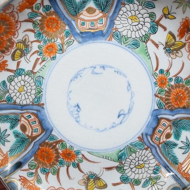 古伊万里　錦手　花尽くし文様　七寸皿　2枚