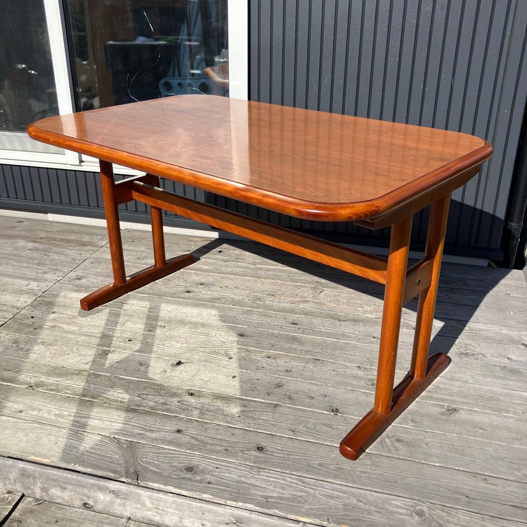 昭和レトロ 松田家具 デコラトップ 木製ダイニングテーブル ビンテージ 古家具