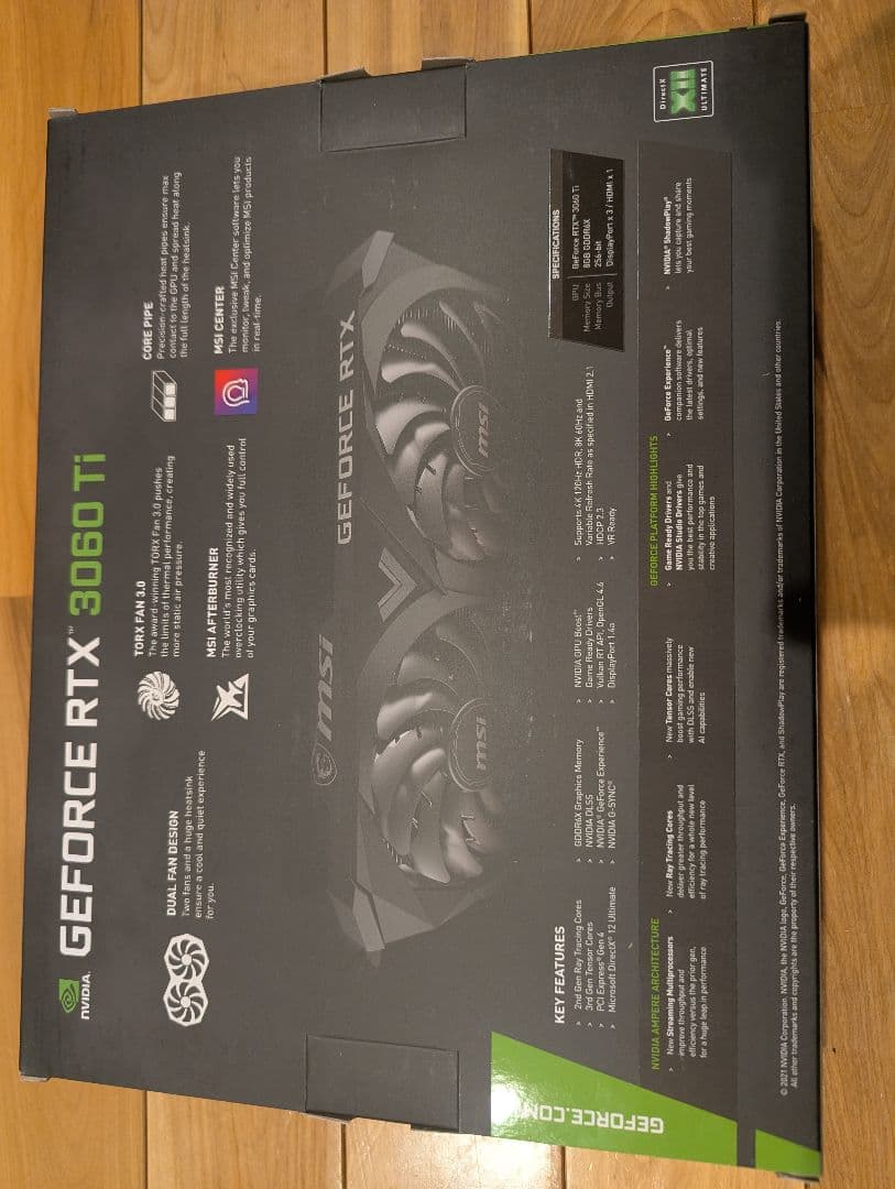 グラフィックボード・グラボ・ビデオカード MSI GeForce RTX 3060 Ti VENTUS 2X 8G