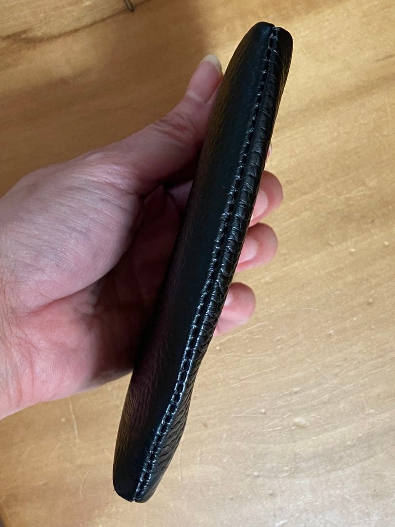 最終お値下げGNUOYP ニュピ 天溝コンパクトウォレット BLACK 野生鹿革