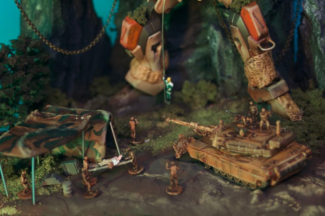 1/144ガンダムSEED バスターガンダム現地改修機ジオラマ完成品