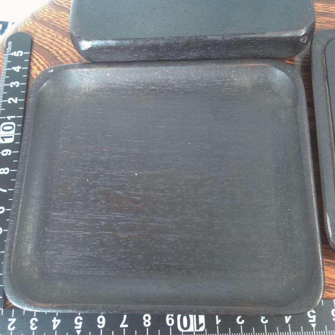 骨董６木製円形茶道具 蓋付き 約10cm