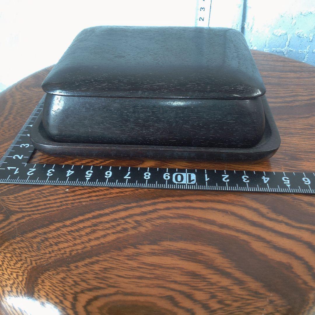 骨董６木製円形茶道具 蓋付き 約10cm