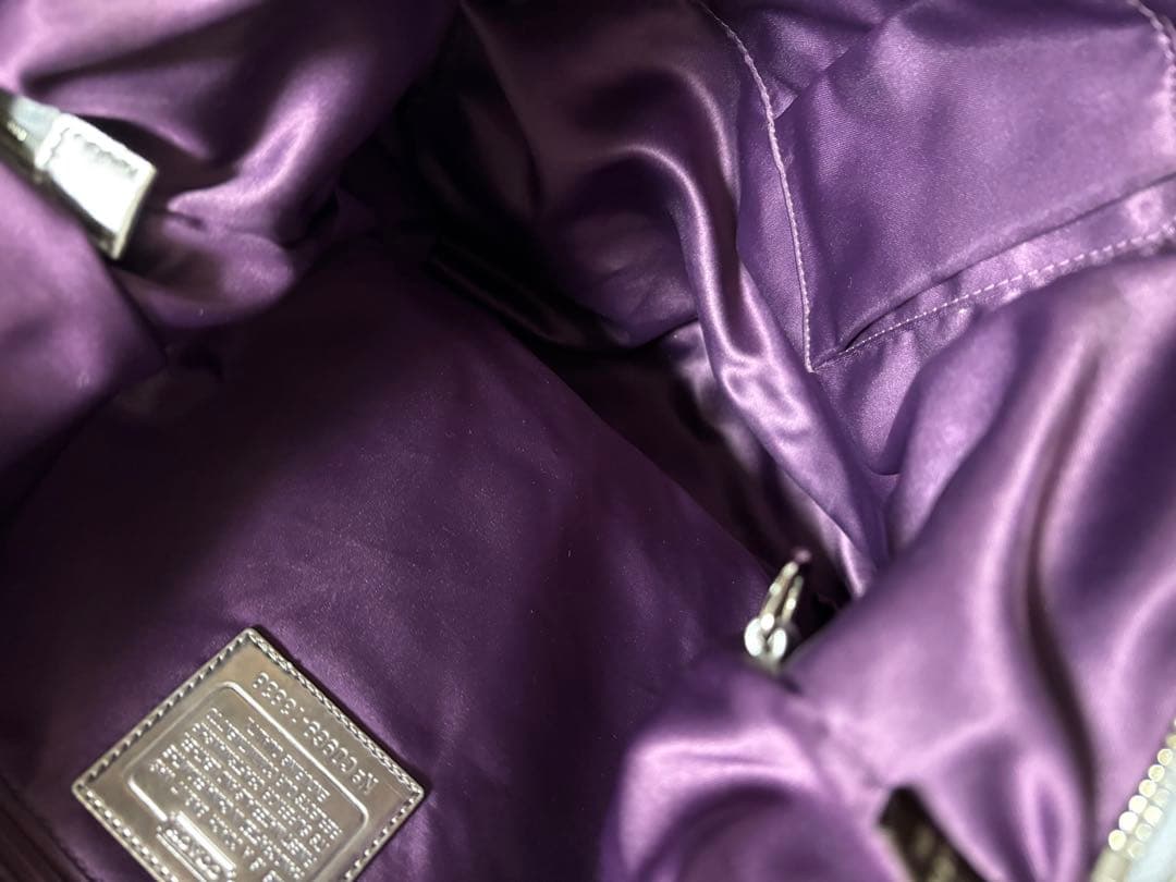 COACH コーチ ポピー ショルダーバッグ スパンコール シルバーPOPPY