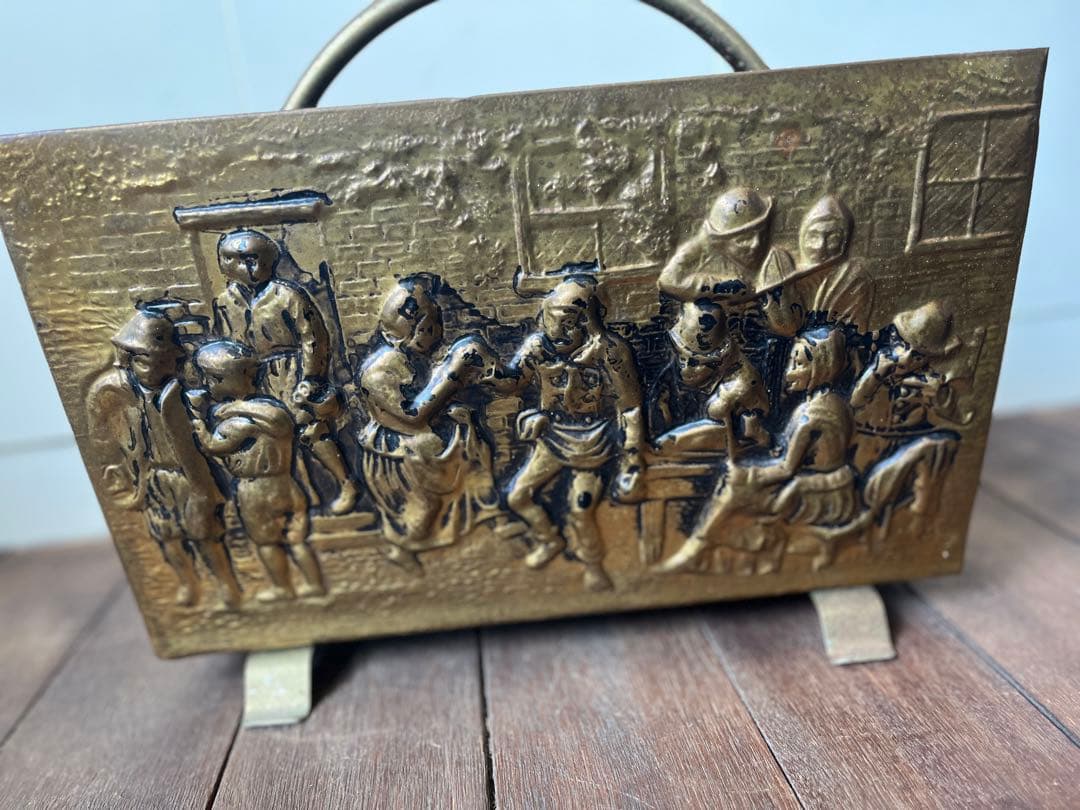 限定セール✰イギリスヴィンテージ真鍮マガジンラックアンティークPeerage