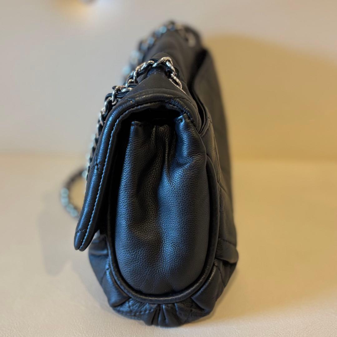 【美品】CHANEL シャネル　ショルダーバッグ カーフ　ブラック