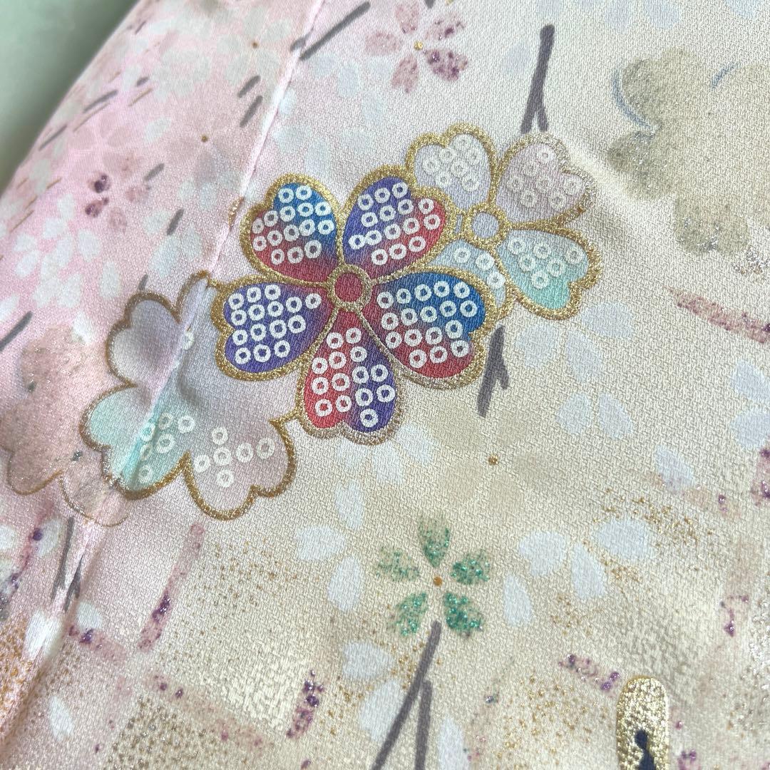 457 振袖フルセット 正絹 緑 グリーン ピンク 桃 金彩 駒刺繍 暈し染め
