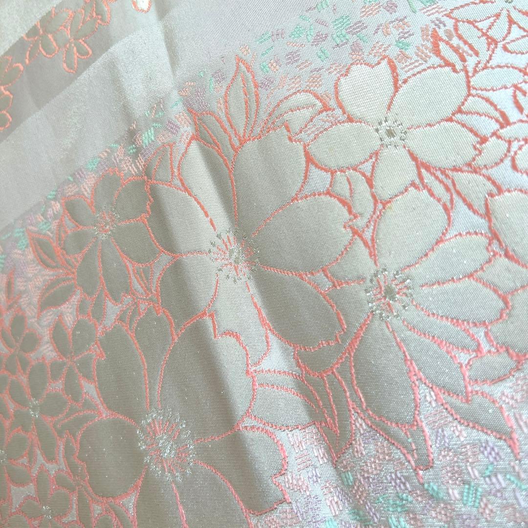 457 振袖フルセット 正絹 緑 グリーン ピンク 桃 金彩 駒刺繍 暈し染め