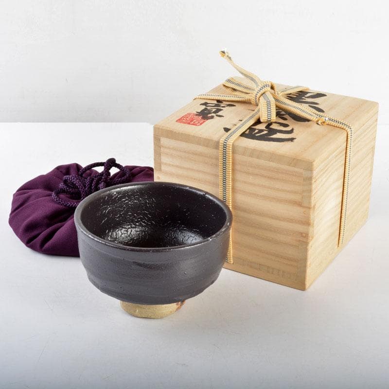 茶道具　河井寛次郎作　黒茶碗　共箱　D　R4726
