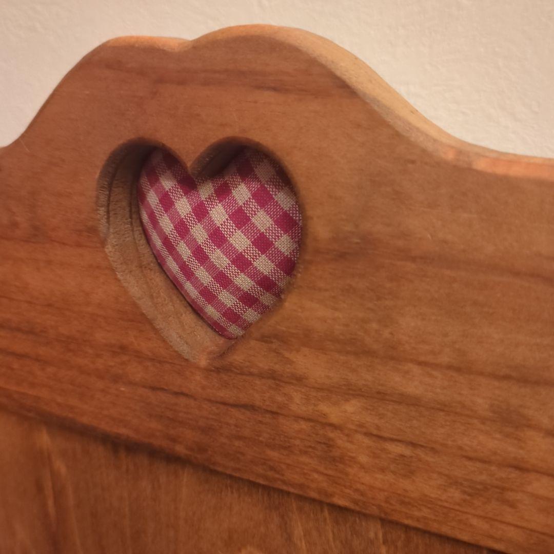 カントリー家具　木製　スリッパラック ハート