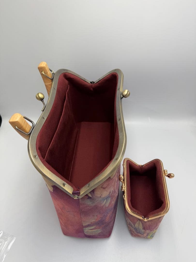 ハンドメイド　大きながま口バッグ　2点セット#489