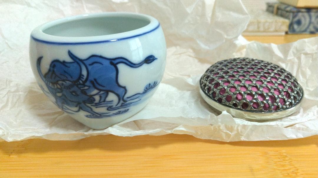 源右衛門 香炉 火舎付 有田焼 古伊万里 染付 丑 香道具一式