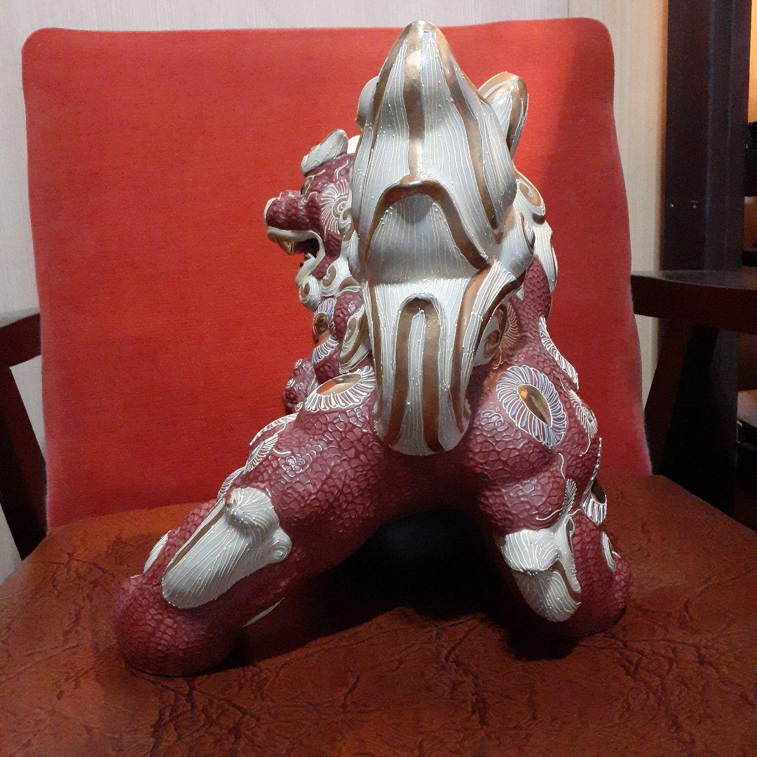 九谷焼　唐獅子　玉乗り獅子　美品