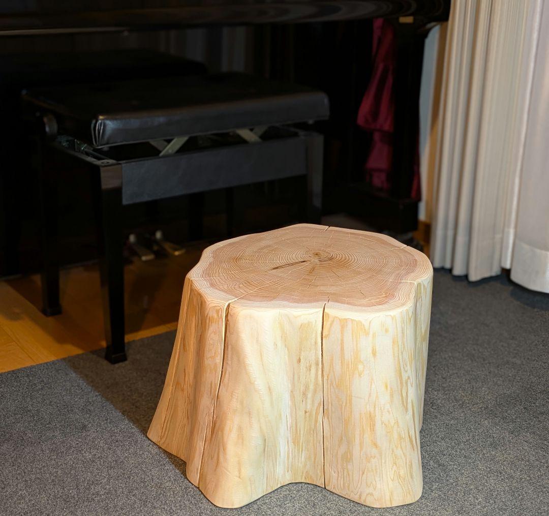天然椹　サワラ　大型　切り株　丸太　椅子　スツール　テーブル　高さ約30㎝