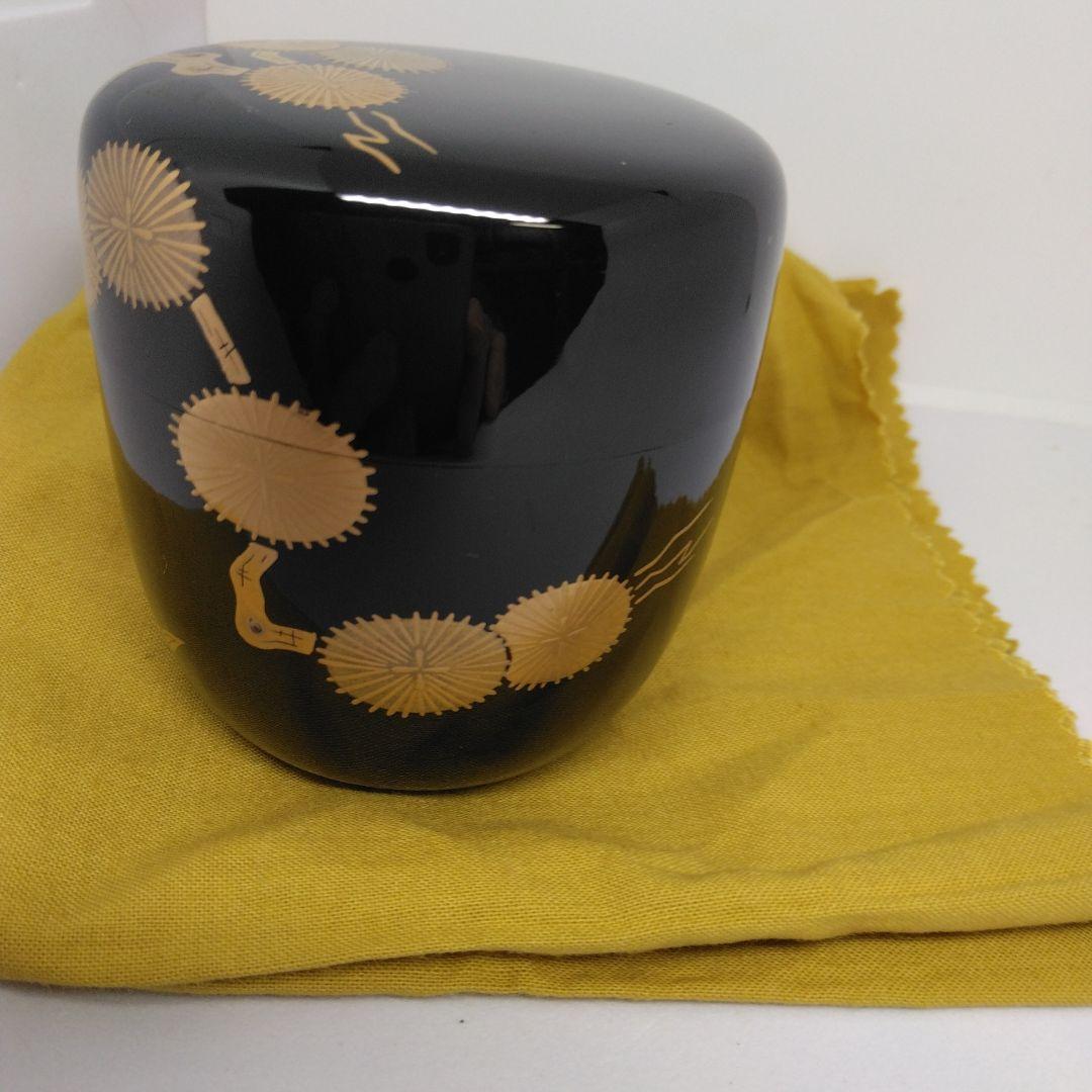 山下泰園 作 枝唐松 中棗 螺鈿 共箱