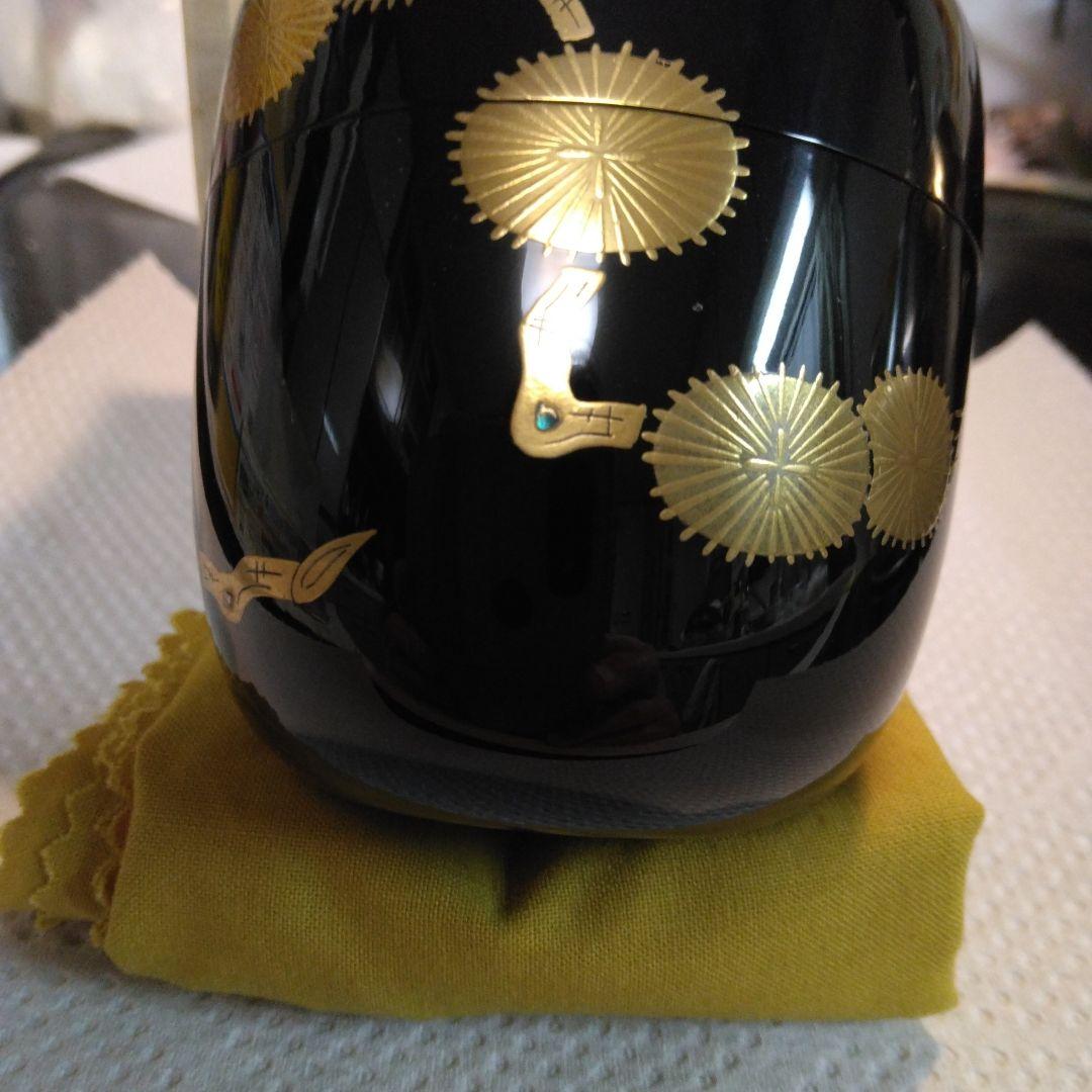 山下泰園 作 枝唐松 中棗 螺鈿 共箱